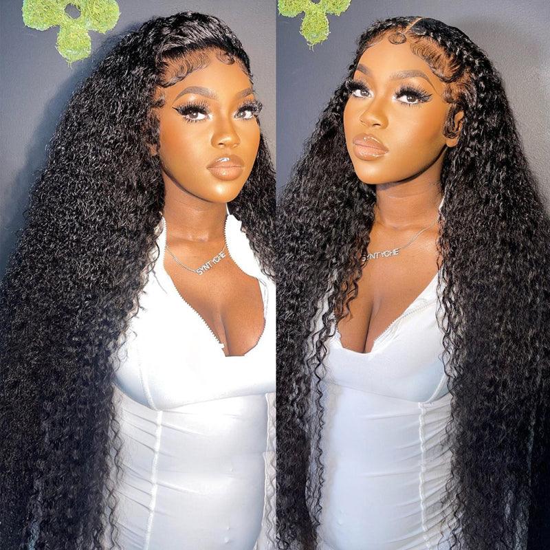 HD Lace Front Human Hair Wigs Deep Wave 13x4 Lace Frontal Wig For Women  Deep Curly Lace Closure Wig