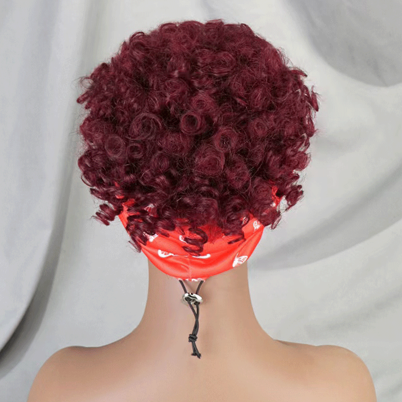 Glueless 3s Throw &amp; Go Bob Headband With Bangs Curly Wig