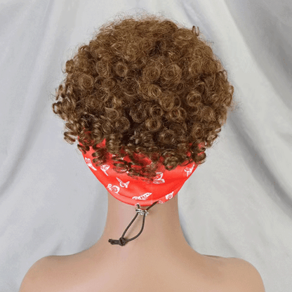 Glueless 3s Throw &amp; Go Bob Headband With Bangs Curly Wig