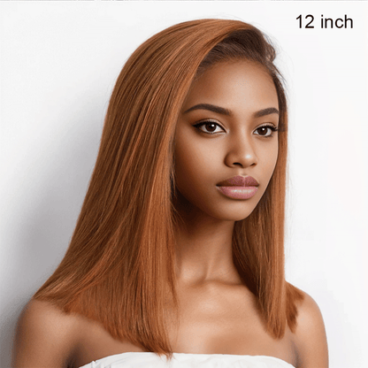 Shine Hair Ready to Go 9x6 Lace Glueless Ginger Ombre Blunt Cut Silky Straight Bob Wig