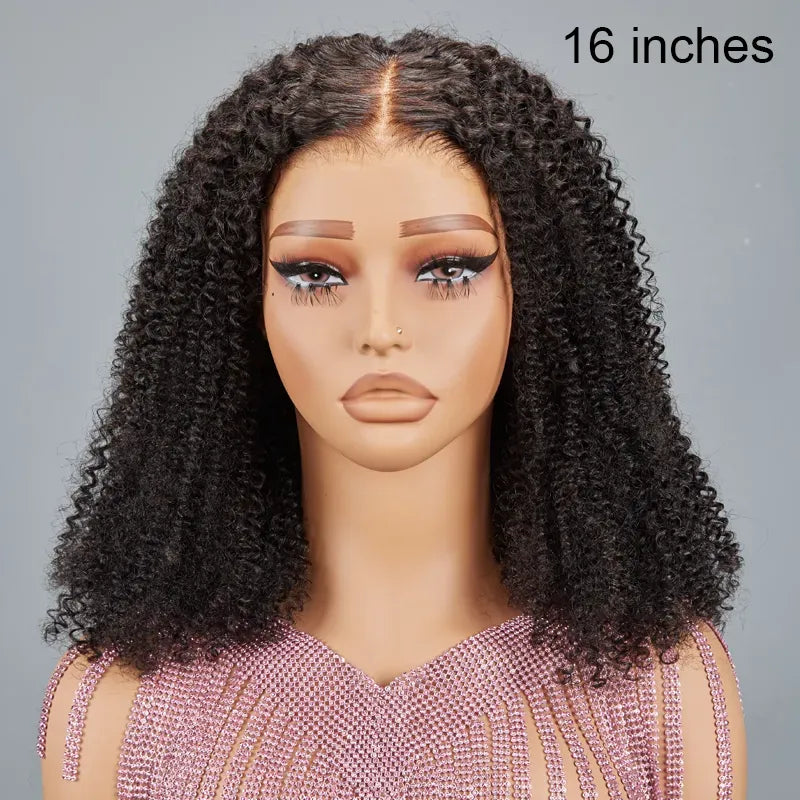 7x5 13x4 Glueless Bouncy Bob Kinky Curly Human Hair Wig