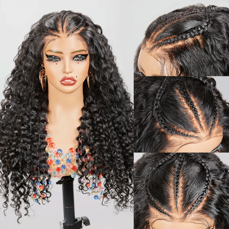  13x4 Pre-braid Curly Glueless Lace Frontal Wig