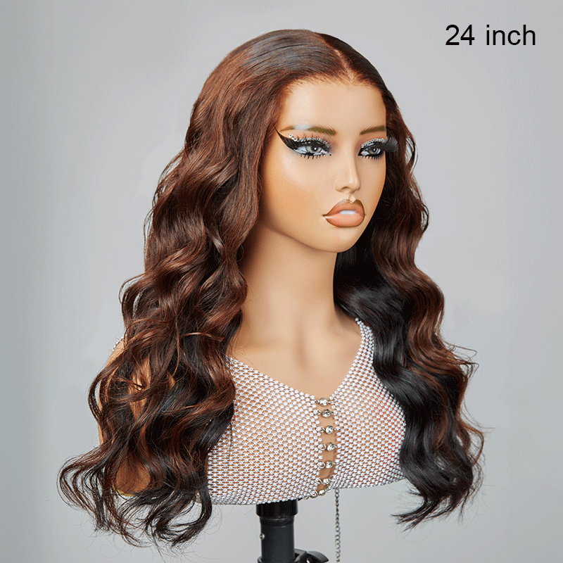 Ready to Go 9x6 Glueless Peekaboo Bronze Brown Bob Wig Body Wave