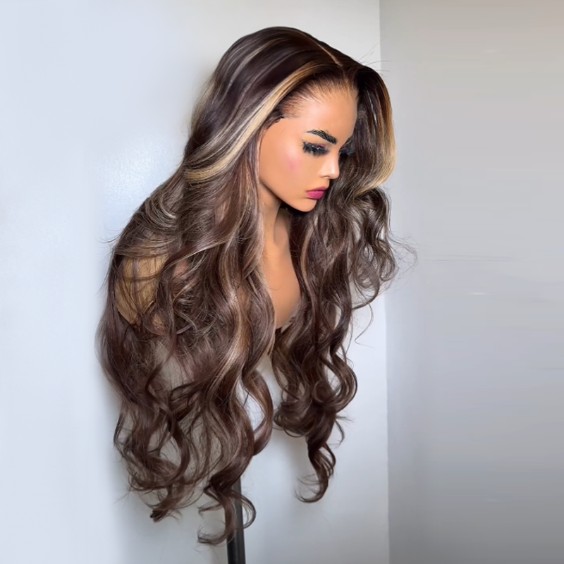 𝐁𝐮𝐲 𝟏 𝐆𝐞𝐭 𝟏 𝐅𝐫𝐞𝐞💥13x4 Glueless Color Highlight Body Wave Virgin Hair Wig