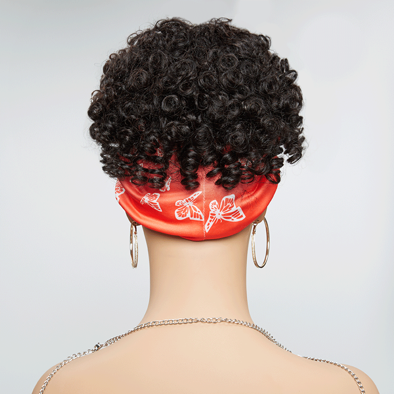 Glueless 3s Throw &amp; Go Bob Headband With Bangs Curly Wig