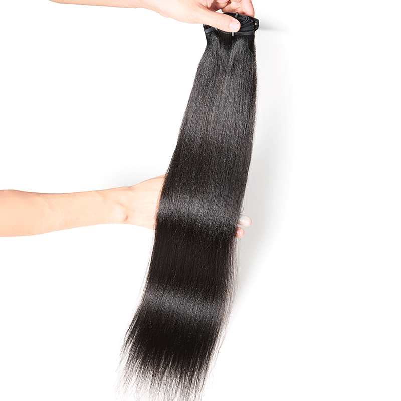 Seamless Clip In Human Hair Extensions Hair Yaki Straight 125g/9pcs