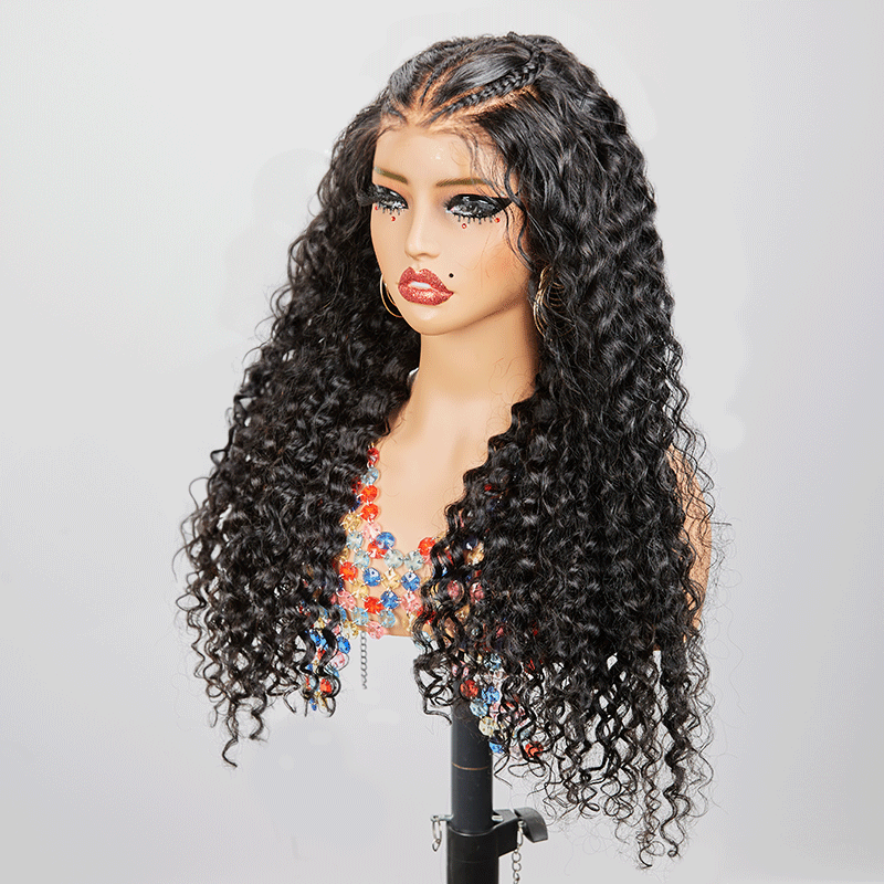  13x4 Pre-braid Curly Glueless Lace Frontal Wig