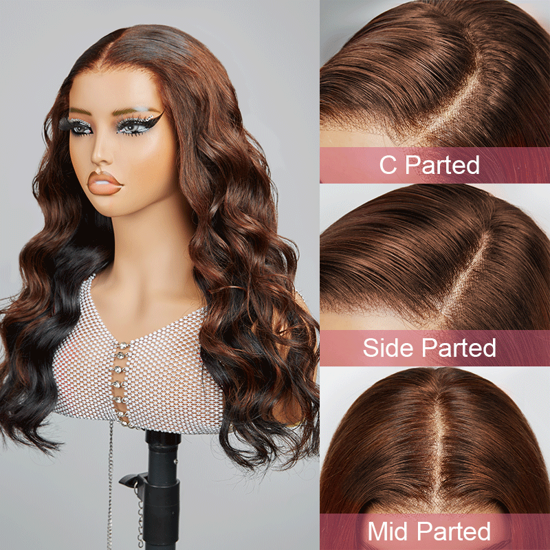 Ready to Go 9x6 Glueless Peekaboo Bronze Brown Bob Wig Body Wave