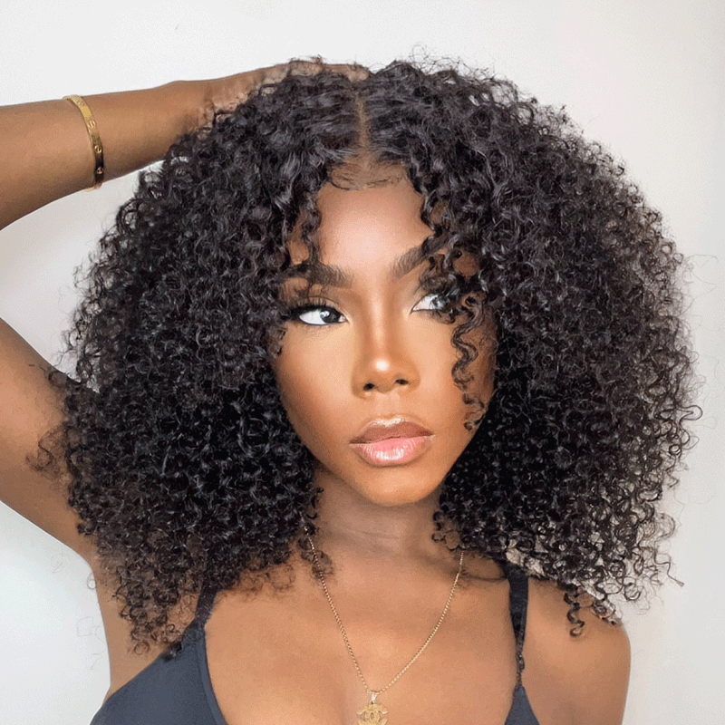 𝐁𝐮𝐲 𝟏 𝐆𝐞𝐭 𝟏 𝐅𝐫𝐞𝐞💥9x6 Glueless Bob Kinky Curly Human Hair Wig