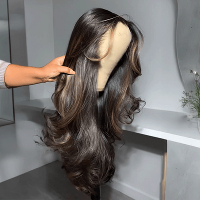 𝐁𝐮𝐲 𝟏 𝐆𝐞𝐭 𝟏 𝐅𝐫𝐞𝐞💥 Luxury 13x4 Glueless Layered Highlight Wig Wavy Human Hair Wear Go 250% Density