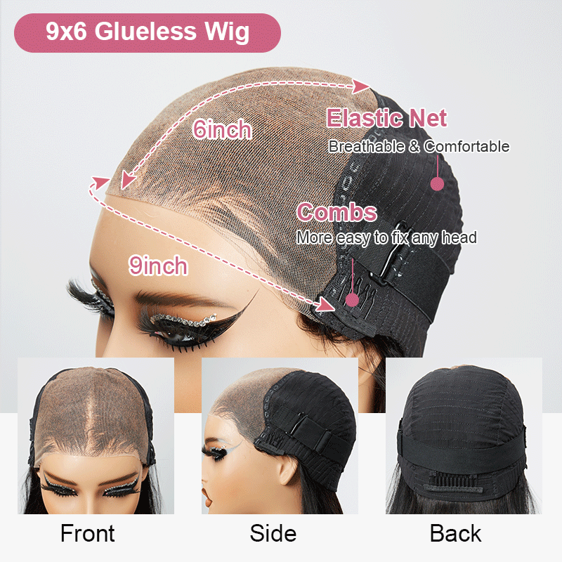 9x6 Glueless Layer C Part Brown Short Bob Cut Wig 3 Color Wig