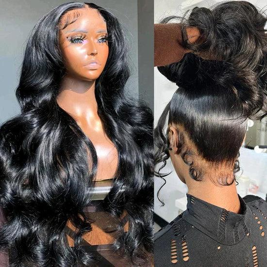 360 Lace Frontal Wig Brazilian Body Wave Invisible Flexi-Fit Drawstring Cap Virgin Human Hair