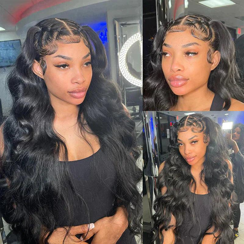 360 Lace Frontal Wig Brazilian Body Wave Invisible Flexi-Fit Drawstring Cap Virgin Human Hair