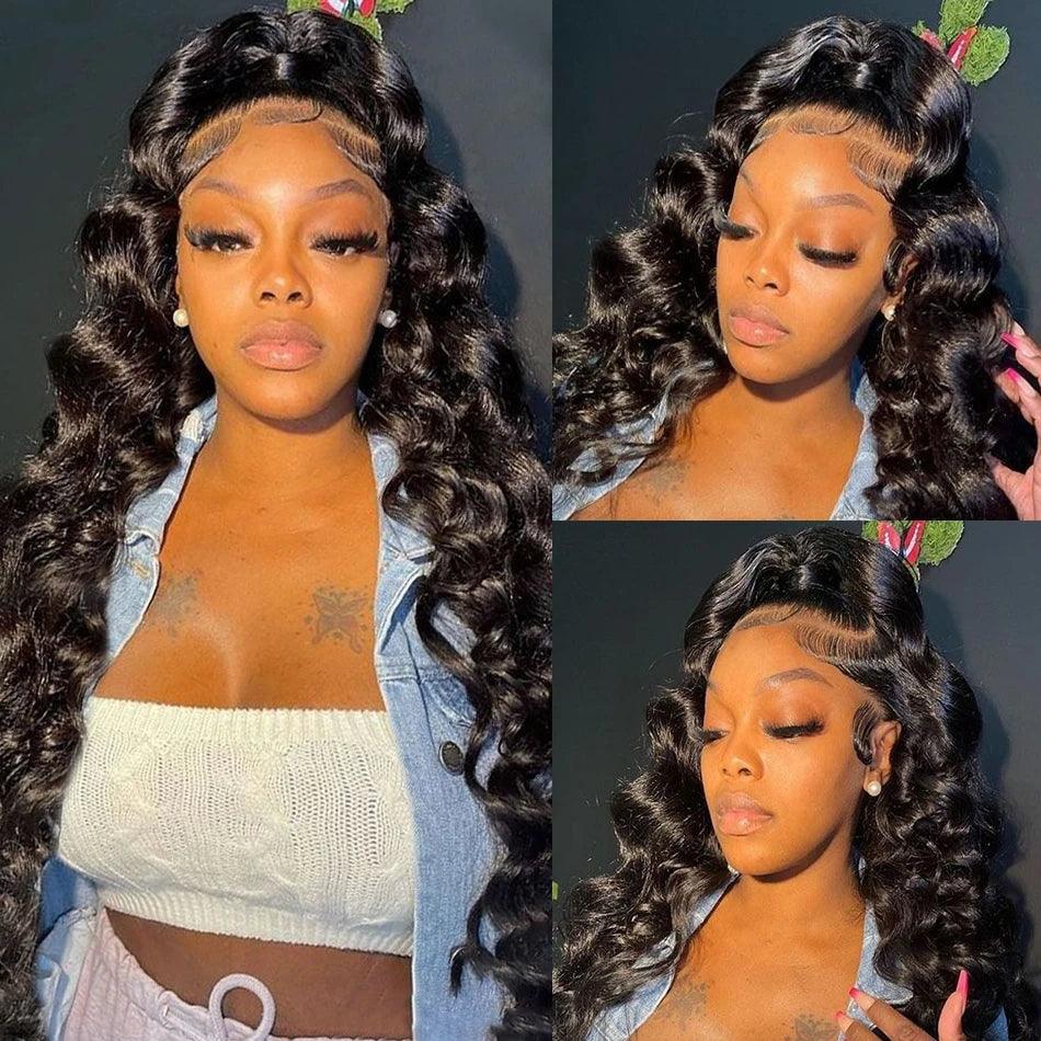 13x4 13x6 Loose Deep Wave Transparent Lace Front Human Hair Wigs - SHINE HAIR WIG