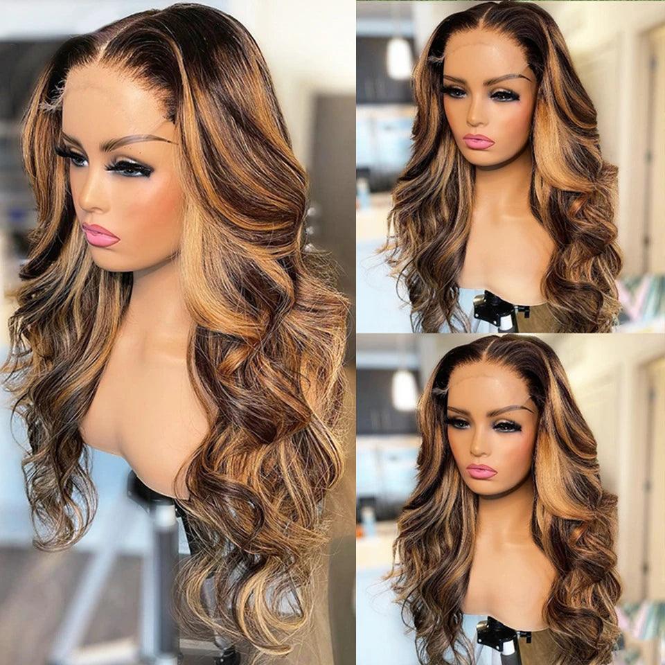 13x4 Lace Frontal Human Hair Wigs Body Wave 