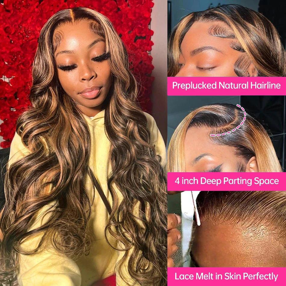 13x4 Lace Frontal Human Hair Wigs Body Wave 