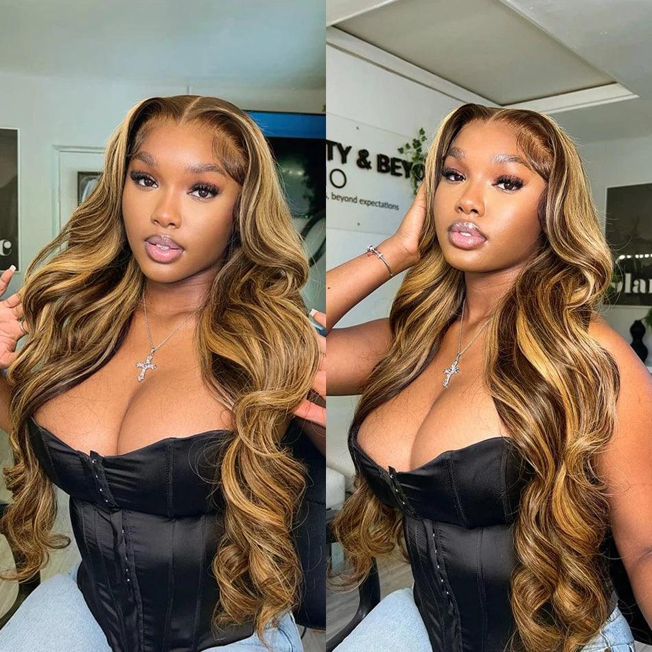 13x4 Lace Frontal Human Hair Wigs Body Wave 