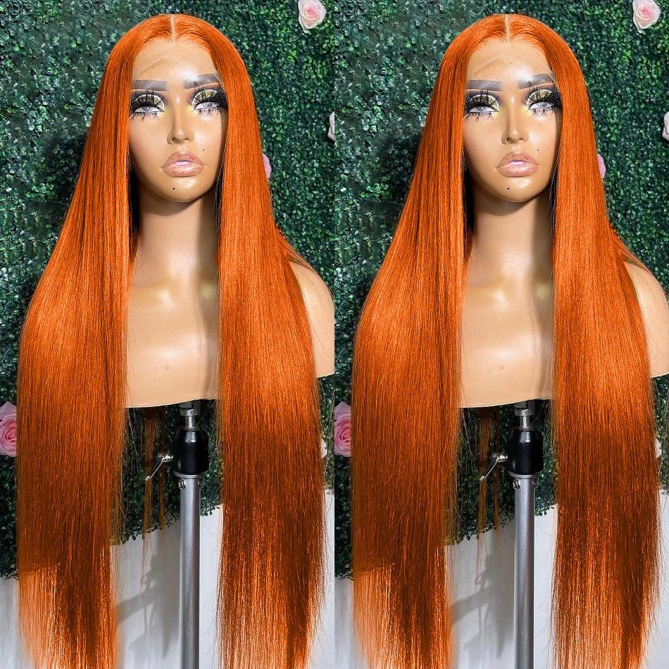 Orange Ginger Lace Front Wig Human Hair 13x4 Straight Lace Frontal