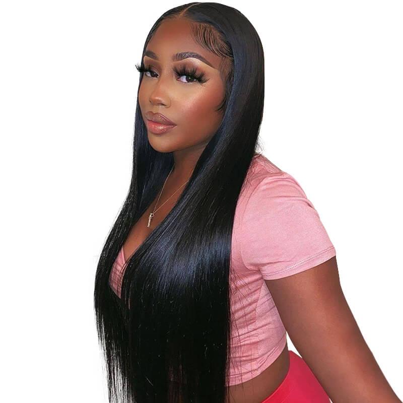 shine hair lace wig straight 13*6*1 T part human hair wigs 180% density