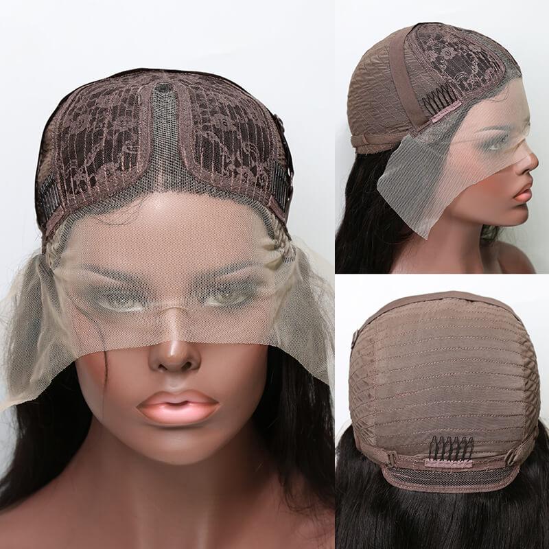 Straight T Part Lace Front Wig 13 6 1 Human Hair Wigs 180 Density